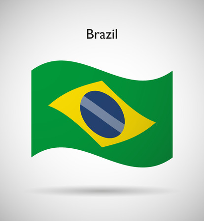Brazil official flag isolated illustration のイラスト素材