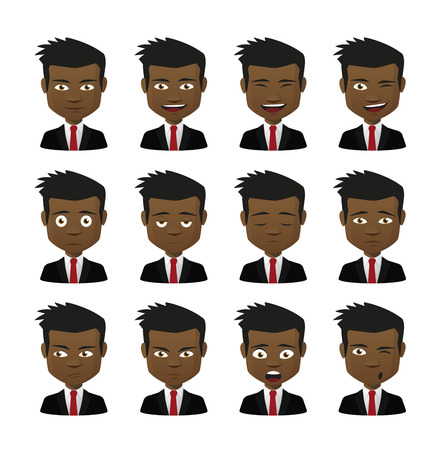 Illustration of an isolated set of face expressionsのイラスト素材