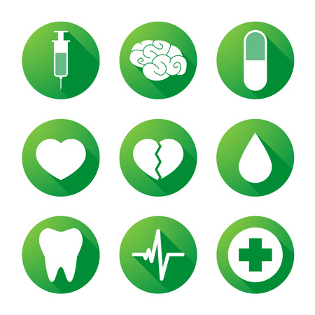 Illustration of an isolated long shadow icon setのイラスト素材