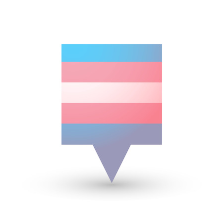 Isolated tooltip with a transgender pride flagのイラスト素材
