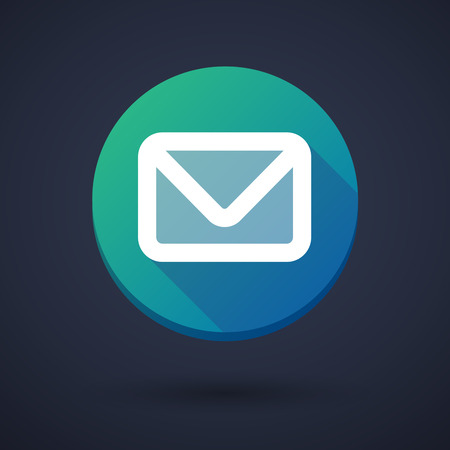 Illustration of a long shadow icon with an email signのイラスト素材
