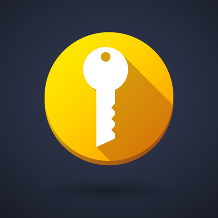 Illustration of a long shadow icon with a keyのイラスト素材