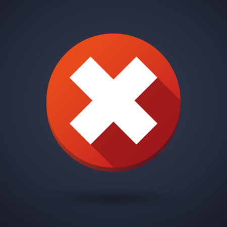 Illustration of a long shadow icon with a survey signのイラスト素材