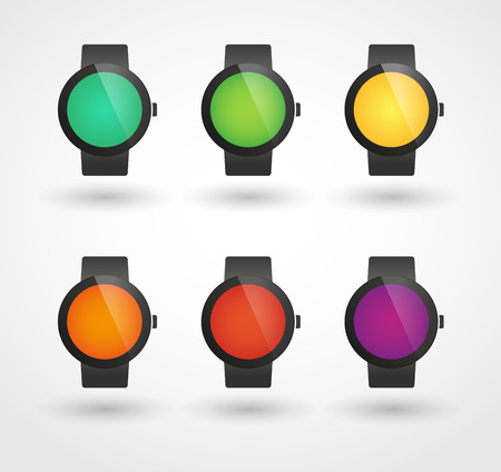 Illustration of an isolated smart watch icon setのイラスト素材