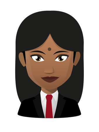 Illustration of an isolated female indian avatar wearing suitのイラスト素材