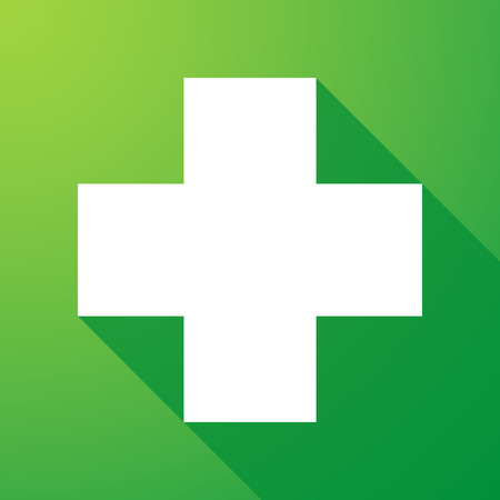 Illustration of a pharmacy sign    long shadow iconのイラスト素材