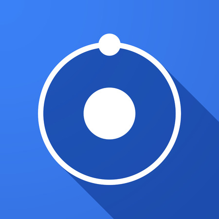 Illustration of a long shadow icon with an atomのイラスト素材