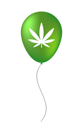 Illustration of a vector balloon with a marijuana leafのイラスト素材