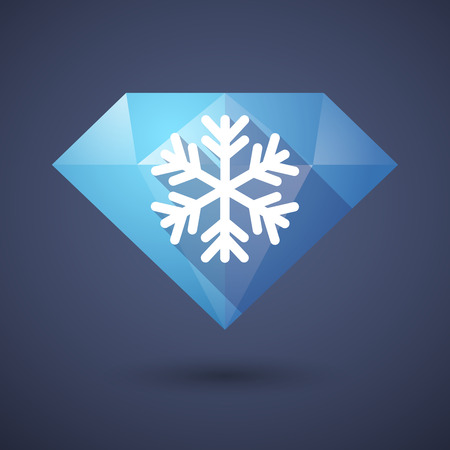 Illustration of a diamond icon with a snow flakeのイラスト素材