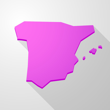 Illustration of a pink Spain map iconのイラスト素材