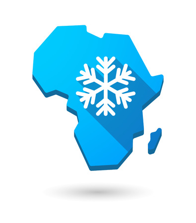 Isolated Africa continent map icon with a snow flakeのイラスト素材