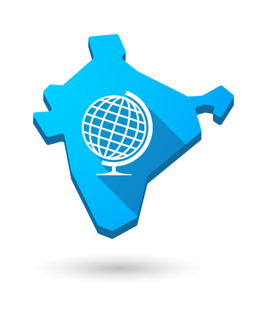 Illustration of an India map icon with a  world gloveのイラスト素材