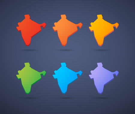 Illustration of an India map icon setのイラスト素材