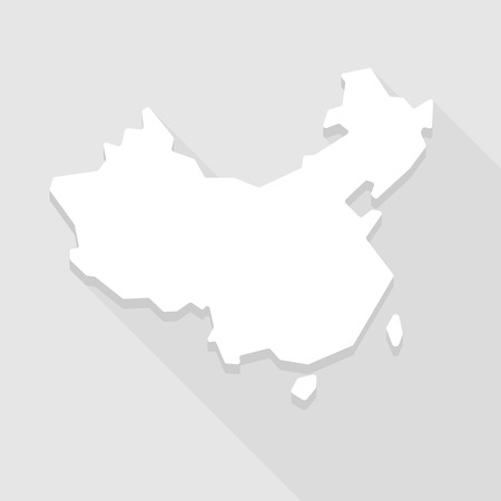 Illustration of a  Grey China map iconのイラスト素材