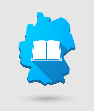 Illustration of a Germany map icon with a bookのイラスト素材