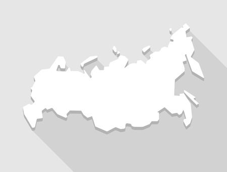 Illustration of a long shadow Russia mapのイラスト素材