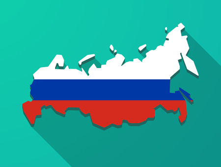 Illustration of a long shadow Russia mapのイラスト素材