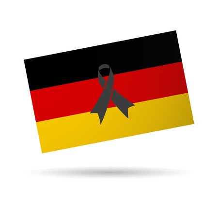 Illustration of a Germany flag with a black ribbonのイラスト素材