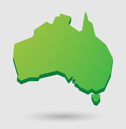 Illustration of an isolated    green Australia map  iconのイラスト素材