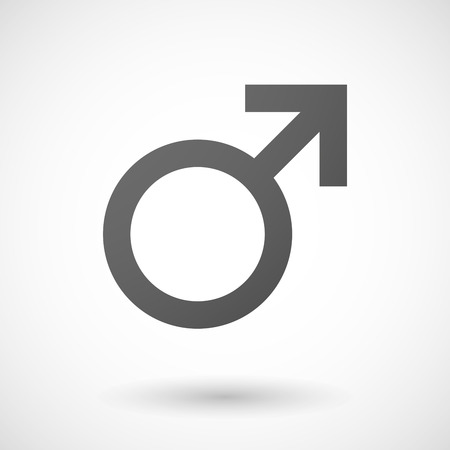 male   icon with shadow on white backgroundのイラスト素材