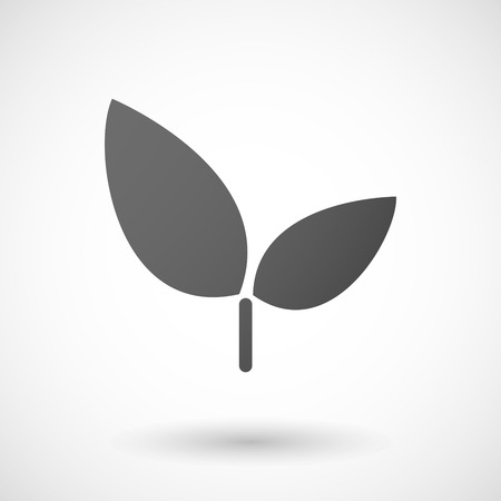 plant   icon with shadow on white backgroundのイラスト素材