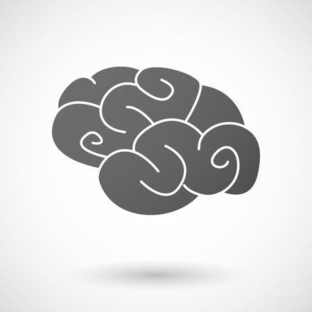 brain   icon with shadow on white backgroundのイラスト素材
