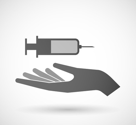 Illustration of a hand giving a syringeのイラスト素材