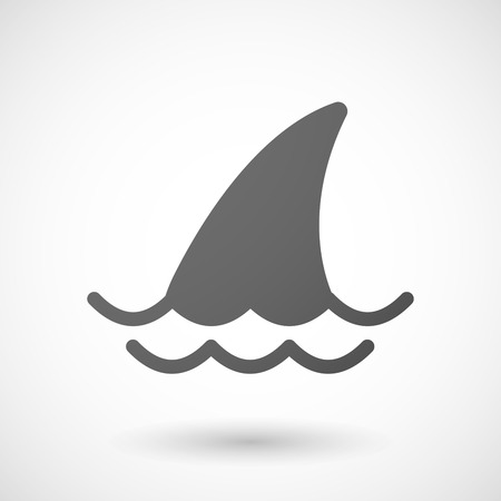Illustration of an isolated grey shark iconのイラスト素材