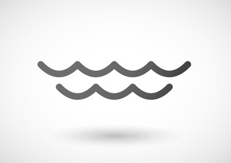 Illustration of an isolated grey sea iconのイラスト素材