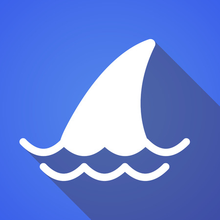 Illustration of a long shadow shark iconのイラスト素材