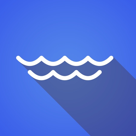 Illustration of a long shadow sea iconのイラスト素材