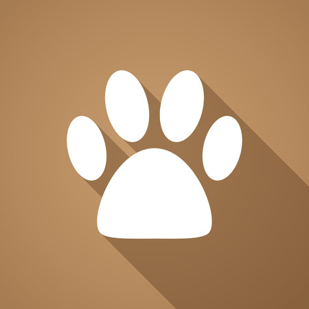 Illustration of a long shadow animal footprint iconのイラスト素材