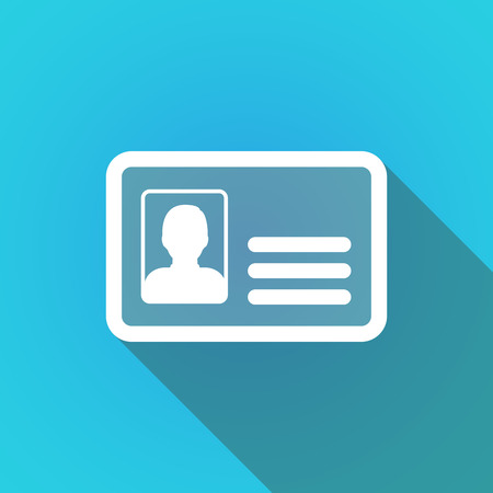 Illustration of a long shadow id card iconのイラスト素材