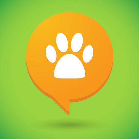 Illustration of a comic balloon icon with an animal footprintのイラスト素材