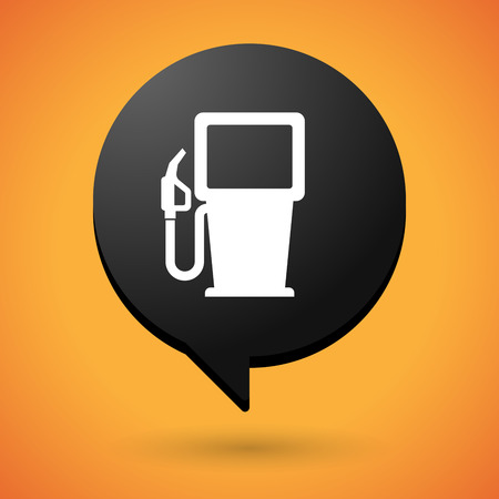 Illustration of a comic balloon icon with a gas station signのイラスト素材