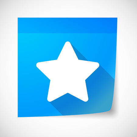 Illustration of a sticky note icon with a starのイラスト素材