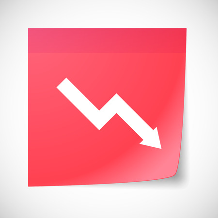 Illustration of a sticky note icon with a graphのイラスト素材