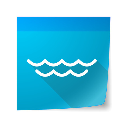 Illustration of a sticky note icon with a water signのイラスト素材