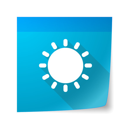 Illustration of a sticky note icon with a sunのイラスト素材