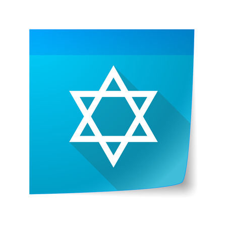 Illustration of a sticky note icon with a david starのイラスト素材