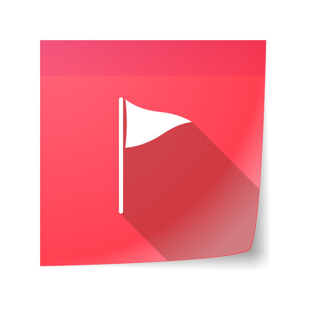 Illustration of a sticky note icon with a golf flagのイラスト素材