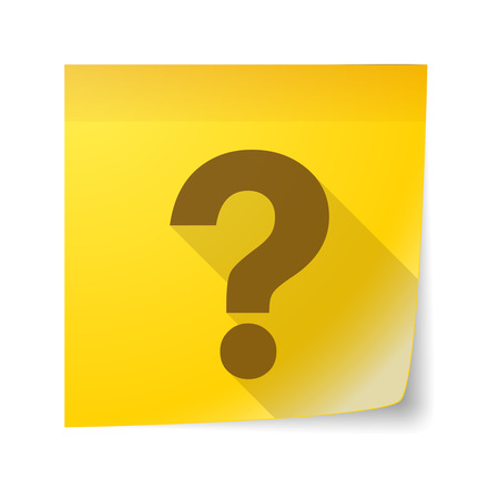Illustration of an isolated sticky note icon with a question signのイラスト素材