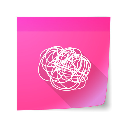 Illustration of an isolated sticky note icon with a doodleのイラスト素材