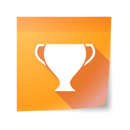 Illustration of an isolated sticky note icon with an award cupのイラスト素材