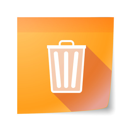 Illustration of an isolated sticky note icon with a trash canのイラスト素材