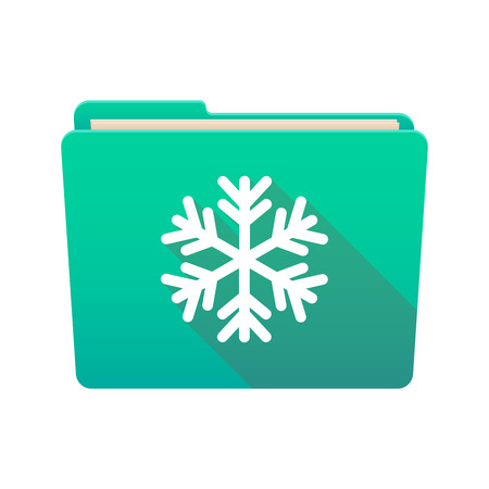 Isolated file folder icon with a snow flakeのイラスト素材