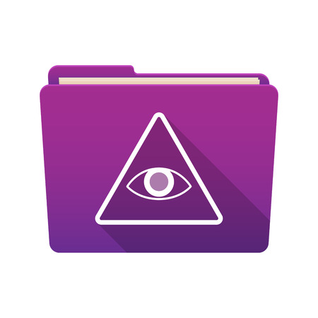 Isolated file folder icon with an all seeing eyeのイラスト素材