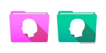 Isolated file folder icon set with headsのイラスト素材