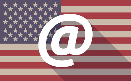 Illustration of an USA flag icon with an at signのイラスト素材