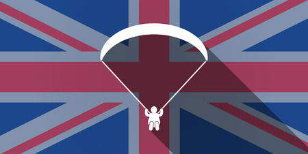 Illustration of an UK flag icon with a paragliderのイラスト素材
